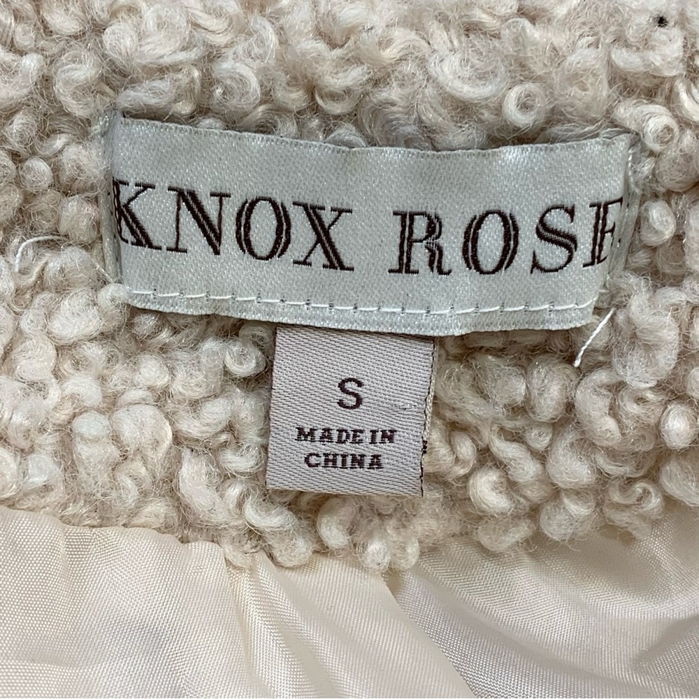 Knox Rose~Women’s Cream Sherpa/Teddy Snap Front Collared Jacket/Coat~Sz S - Picture 12 of 14